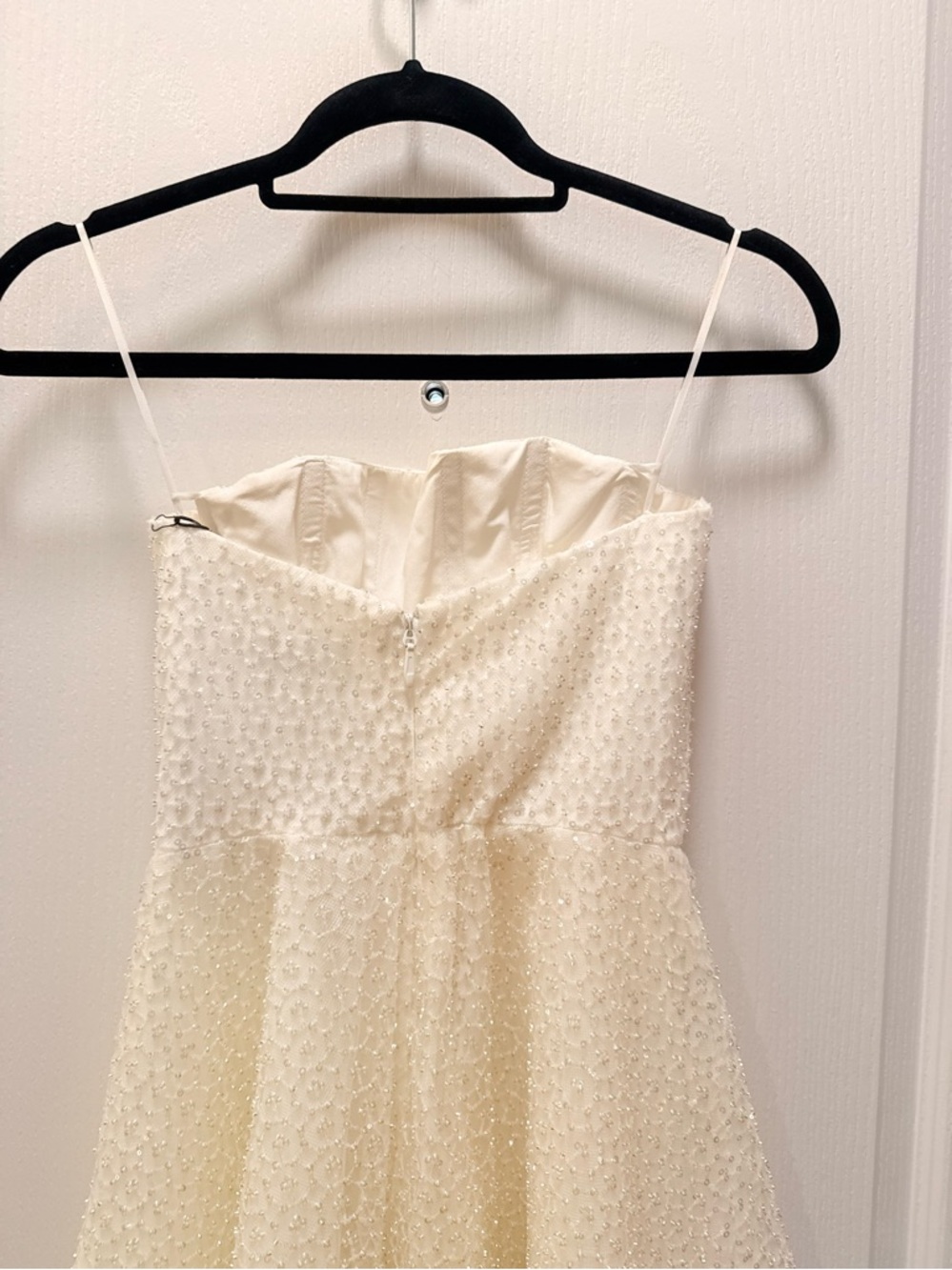 Helsi Vivi Strapless Beaded Midi Sheath Midi Dress in Ivory White Size XS NWT - Picture 7 of 9
